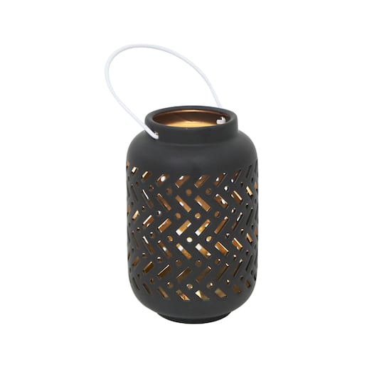 Flora Bunda&#xAE; 7.5&#x22; Chevron LED Ceramic Lantern